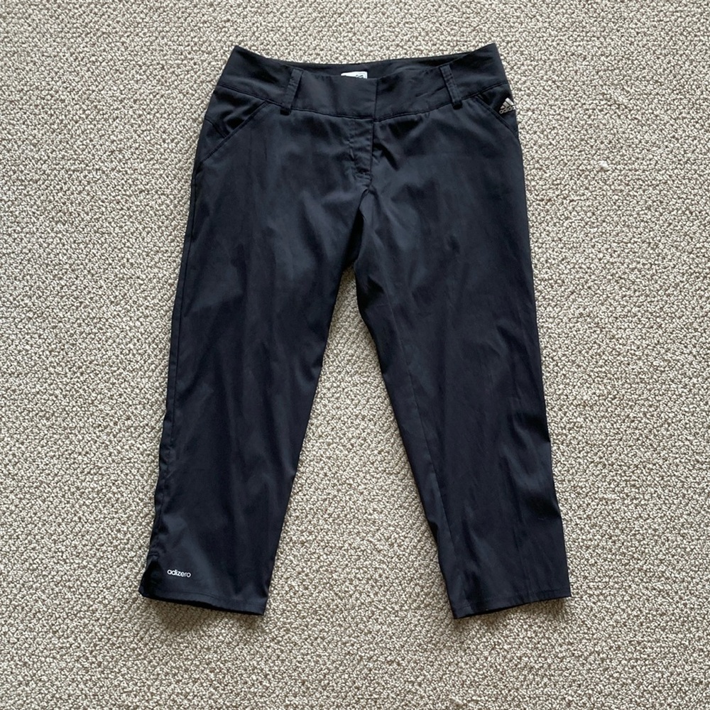Adidas Adizero Cropped Activewear Pants Size 4 Dark Grey Lightweight Like New